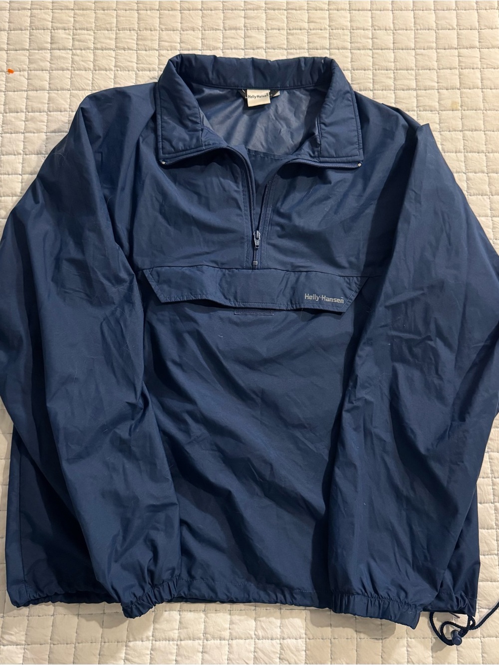 Vintage Helly Hansen Navy Blue Half Zip Anorak Windbreaker Jacket L